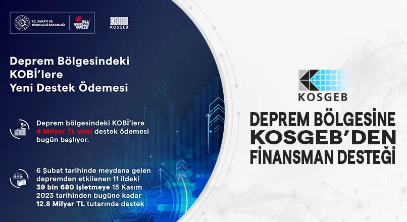 DEPREM BÖLGESİNE KOSGEB’DEN FİNANSMAN DESTEĞİ